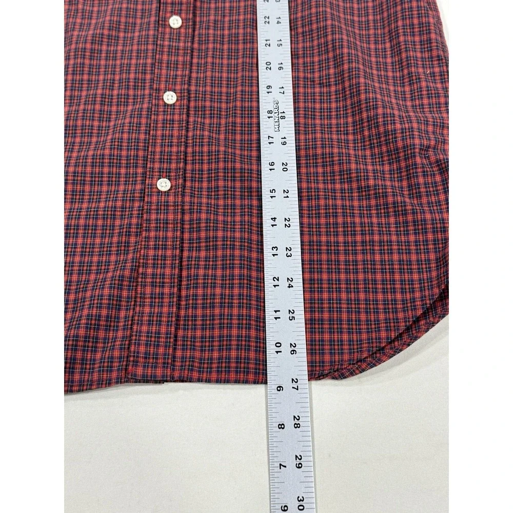 Ralph Lauren Shirt Youth Boys Large (14-16) Red Plaid Long Sleeve Button Down
